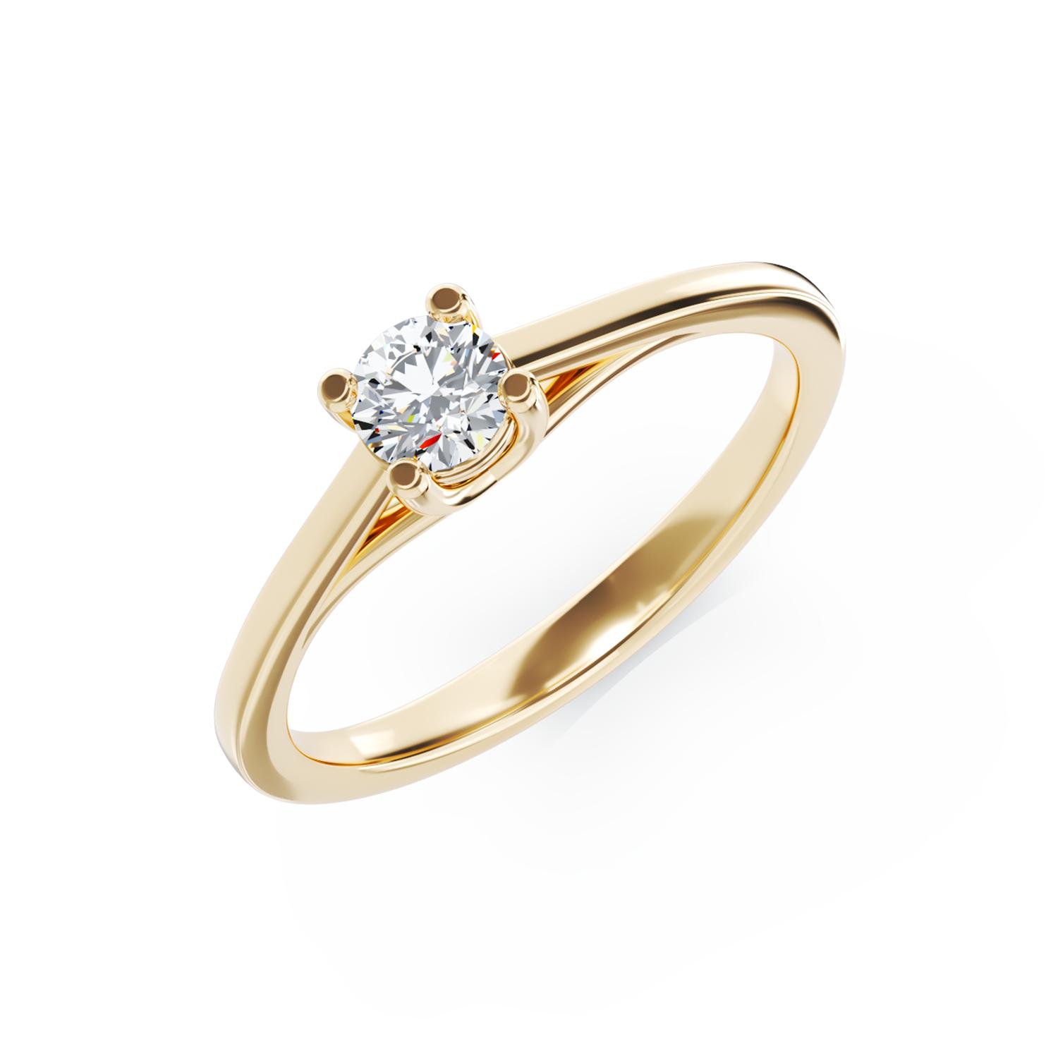 18K yellow gold engagement ring with 0.25ct diamond